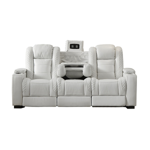 Fauteuil inclinable électrique intelligent de luxe en cuir véritable pour chambre et salon, avec USB, LED et porte-gobelet réfrigérant 2301 - Product Image 2
