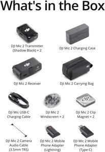 Micrófono Inalámbrico de Solapa DJI Mic 2 (2 TX + 1 RX + Estuche de Carga), Cancelación Inteligente de Ruido, Grabación Interna Flotante de 32 bits - Product Image 6