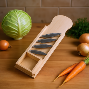 <b>Cabbage</b> <b>Slicer</b> With 3 Blades 65x24cm Wooden Vegetable Cutter For Kitchen Use - Product Image 3