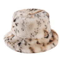 Chapeau Bob Rétro Landfond en Fausse Fourrure Léopard Multicolore pour Femme – Chaud et Doux pour l'Hiver en Extérieur, Style Tie-Dye