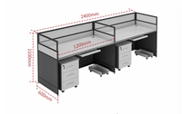 Bureau Moderne Antique Ouvert et Droit, Simple, 4 Postes de Travail, Pliable et Convertible, pour Domicile, Bureau de PDG, Appartement, en Bois, Métal, Plastique