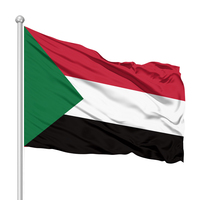 Drapeau national du Soudan sur mesure 3x5 pieds 100% polyester avec œillets en laiton, bannière pour intérieur/extérieur, décoration pour festivals et événements sportifs