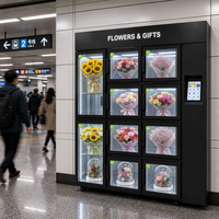 Distributeur Automatique de Bouquets Floraux avec Refroidisseur de Cartes Automatique, Surveillance à Distance et Options de Paiement Multiples pour Fleurs Fraîches