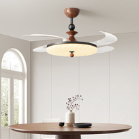 Ventilateur de plafond LED invisible nordique simple et pliable de 42 pouces sans pales avec lampe et éclairage LED, lampe LED classique et télécommande