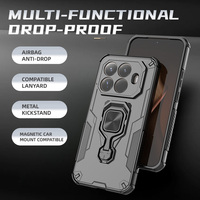 Étui de téléphone de luxe tendance avec anneau durable à 360 degrés pour Xiaomi 15T Pro OnePlus 15, protection robuste, armure antichoc