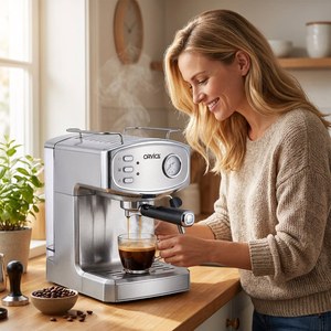Cafetera Espresso Semiautomática de 20 Bares Estilo Italiano AWK-06, Máquina de Cappuccino de Alta Presión para Hogar, Hotel, Oficina, Tienda - Product Image 1