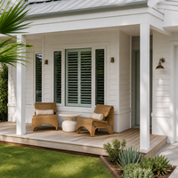 Fenêtre à persiennes en aluminium de sécurité avec verre trempé, rupture de pont thermique, insonorisée pour patio, jardin, villa, projet résidentiel