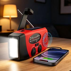 0728 Top Selling Compact Size Emergency Radio Usb a Output Solar Power Display Function Hand Crank for Vacation - Product Image 4