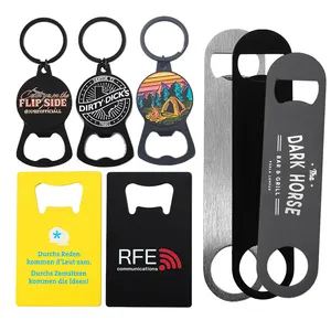 In Voorraad Roestvrij Staal Gegraveerde Blanco Creditcard Flesopener Staafblad Custom Metalen Flesopener Bieropener Sleutelhanger