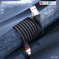Câble de charge rapide USB 3A avec arrêt automatique intelligent pour iPhone et Android, câble de charge USB vers Micro Type C en nylon tressé