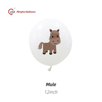Ballons en latex imprimés animaux de la ferme de 12 pouces : Tracteur, Grange, Vache, Cochon, Mouton, Âne, Mule – Ballons imprimés Ferme et Étable