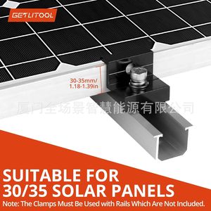 Soporte de Montaje Solar Negro, Abrazadera Lateral Universal de 30-35 mm, 4 Juegos con Abrazadera Central, 6 Juegos de Componentes del Kit, Acabado Anodizado - Product Image 5