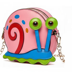 Bolso Bandolera con Forma de Caracol, Bonito y Moderno, de Cuero Sintético Rosa, Bolso Redondo de Hombro, Mini Bolso Divertido de Dibujos Animados para Niñas, 2025 - Product Image 5