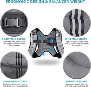 <span class=keywords><strong>Gilet</strong></span> <span class=keywords><strong>lesté</strong></span> en forme de X avec bande réfléchissante pour l'entraînement, la musculation, la course à pied, la remise en forme, le développement musculaire, la perte de poids - Product Image 3