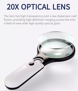 20x <span class=keywords><strong>80mm</strong></span> LED 백색광 램프 조명 핸드헬드 확대경 65mm 렌즈 및 ABS 소재 맞춤형 - Product Image 6