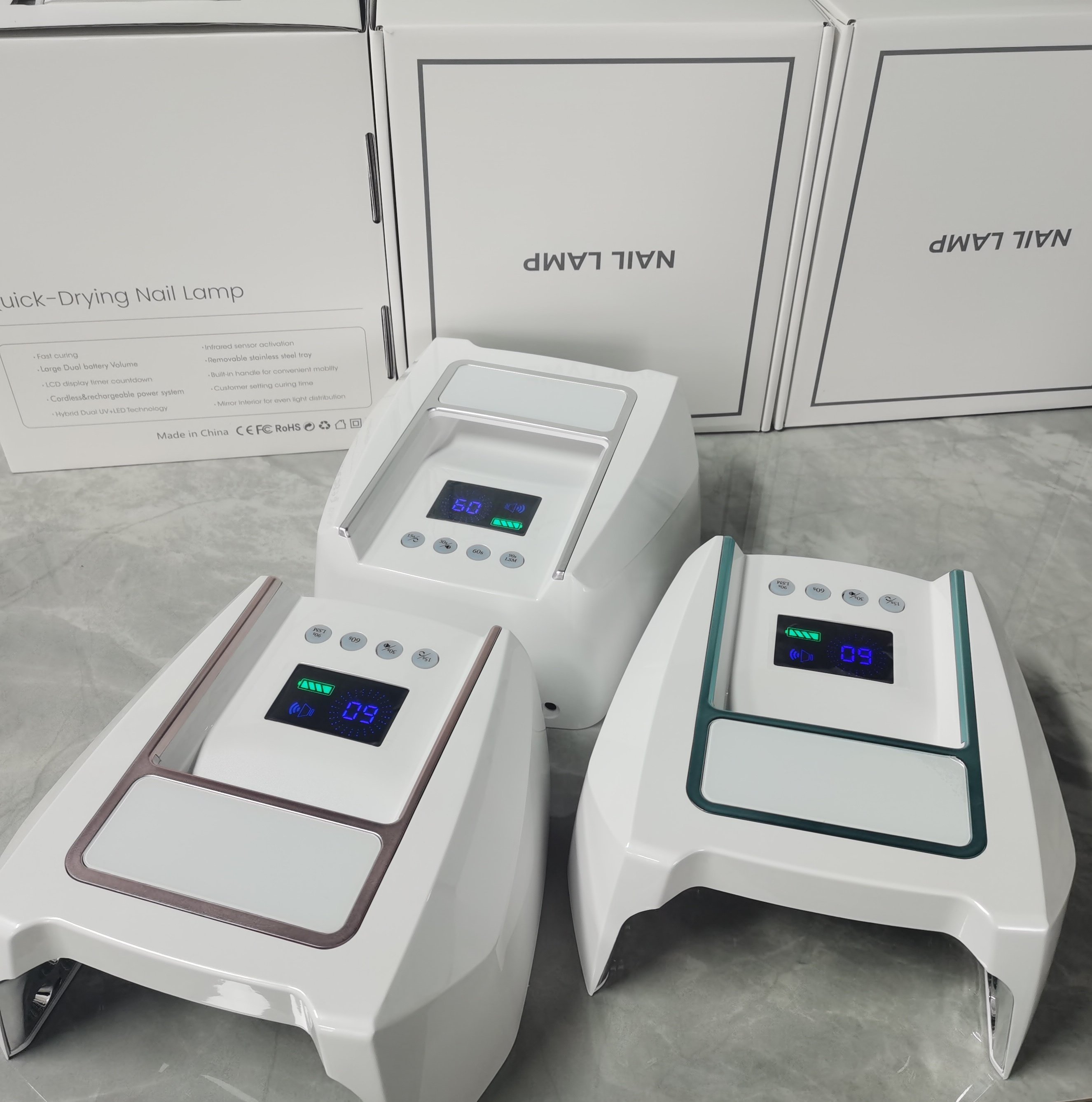 Professional 126W UV LED Nail Lamp Rechargeable Wireless Cordless Gel Polish Curing Dryer Red Light Metal Shell Manicure Device