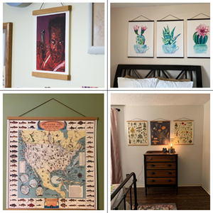 Tùy Chỉnh Kích Thước Màu Từ Áp phích Móc Áo Khung Gỗ Bằng Gỗ Nam Châm Vải Tác Phẩm Nghệ Thuật In Chốt Từ Áp phích Móc - Product Image 5