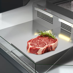 Refroidisseur d'air commercial en acier inoxydable pour supermarché, présentoir de viande fraîche et de poisson d'angle, température unique, boucherie-charcuterie - Product Image 6
