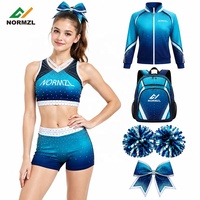 Tenues de cheerleading, vêtements d'entraînement de cheerleading, veste à strass brillants, sac à pompons de cheerleader, nœud, tenue de cheerleading pour équipe universitaire