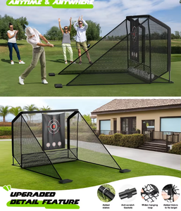 Cage de golf portable 10x7 pieds avec structure en acier et 2 barrières latérales pour entraînement de swing en extérieur - Product Image 4