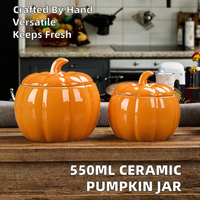 Joli pot de citrouille en céramique végétale vide pour décor d'automne pour cuisine fête stockage des aliments usage domestique