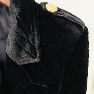 HIGH STREET, nueva moda 2024, abrigo de diseñador, abrigo largo de terciopelo con cinturón a cuadros y doble botonadura para mujer - Product Image 4