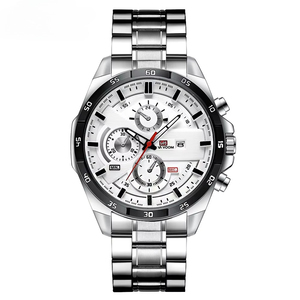 Montre chronographe de sport multifonction pour hommes, étanche, avec sous-cadrans 24H, en acier inoxydable, calendrier lumineux, montre-bracelet à Quartz - Product Image 4