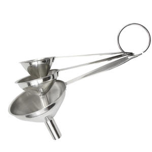 Juego de embudos de acero inoxidable, 3 piezas, mango largo, cónico, herramienta para verter aceite en la cocina, fácil de limpiar, solo lavar a mano - Product Image 2