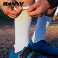 Chaussettes de cyclisme Darevie de haute qualité pour hommes, respirantes en mesh, à compression, blanches