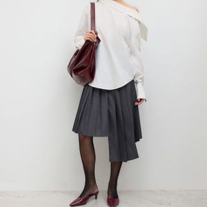 Camiseta de verano personalizada con hombros descubiertos para mujer, camiseta de manga larga de algodón con cuello vuelto y espalda descubierta y correa automática ajustable - Product Image 4