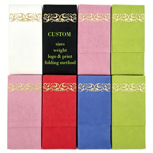 Serviettes en <span class=keywords><strong>papier</strong></span> Airlaid de luxe imprimées à chaud dorées, effet lin, jetables, pour mariage, fête, dîner, serviettes de table pour invités - Product Image 1