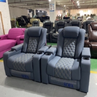 Heiße Doppels tiche Massage stühle Top Grain Leder Home Liegestühle Theater bestuhlung Electric Cinema Sofa Recliner
