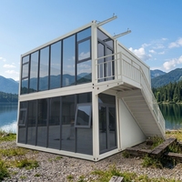 Maison modulaire à deux étages personnalisable, design moderne du milieu du siècle, solutions d'appartement et de bureau, conception en kit, montage facile