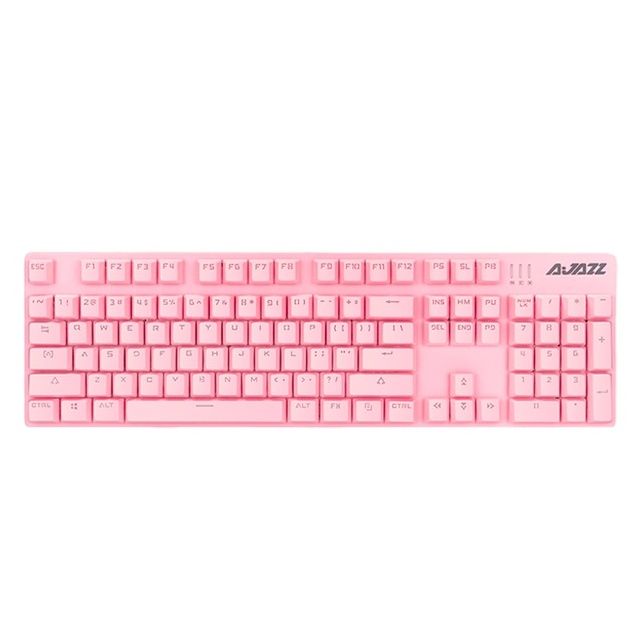 Ajazz AK687 Pink 104 Key Wired Keyboard LED Backlight Gaming Mechanical Keyboard