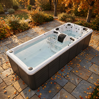 Piscine extra-large de 5,8 m, spa de nage sans fin, baignoire extérieure hors sol, double zone, contre-courant, bain à remous d'exercice JW-2209