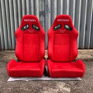 Sedile da Corsa Universale YLD Racing Regolabile con Rivestimento in Pelle Scamosciata Rossa - Product Image 1