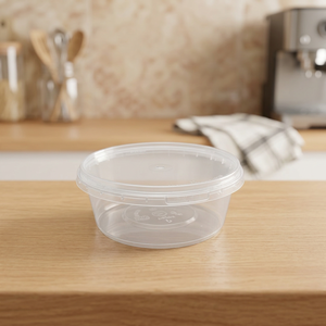 Contenant rond en polypropylène vierge avec système de sécurité, capacité 300 ml, gamme de contenants avec système de sécurité - Moulage par injection en gros pour traiteur, plats à emporter et - Product Image 2
