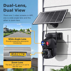 חיצוני חדש 6w פאנל סולארי 4g סוללה SIM 6mp 36x זום <span class=keywords><strong>wifi</strong></span> מצלמת ip66 מתכת עדשה כפולה לייזר אור מצלמה סולארית - Product Image 4