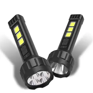 Nhựa cầm tay LED Đèn pin năng lượng mặt trời Powered LED Torch COB mềm LED EDC đèn pin USB có thể sạc lại mạnh mẽ ngoài trời Torch đèn