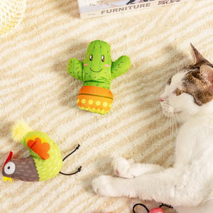 <span class=keywords><strong>Jouet</strong></span> en peluche à motif animalier de dessin animé avec herbe à chat, doux, résistant aux morsures, pour la mastication et la stimulation, <span class=keywords><strong>jouet</strong></span> pour chat qui consomme l'énergie et s'occupe de sa propre activité - Product Image 3