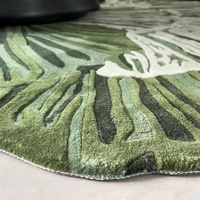 Tapis en laine fait main, classique et moderne, couleur unie, à poils longs, noué à la main, pour salon