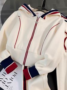 IStapromo <b>Gifts</b> Spring Casual Sports Suit for Women High-End Brand New Fashion Style Hooded Sweater <b>Bow</b> Knee Straight Pants - Product Image 4