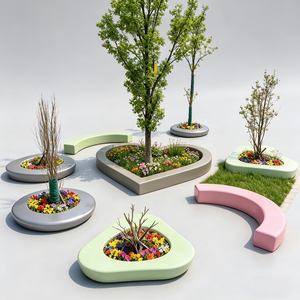 Chaises de jardinage en fibre de verre au design moderne pour les stations de métro et les plateformes de lightrail - Product Image 1