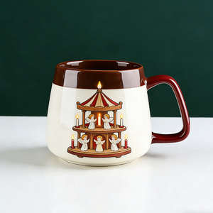 Ensemble de tasses à café en céramique de Noël allemandes - Tasses de 14 oz avec motifs Marché de Noël, <span class=keywords><strong>Pain</strong></span> <span class=keywords><strong>d</strong></span>'<span class=keywords><strong>épices</strong></span> et Vin chaud - Product Image 3
