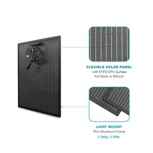 Panneau solaire bifacial N-Type à demi-cellules ultra-léger et flexible de 50W avec surface pour balcon, voyage et usage domestique - Product Image 3