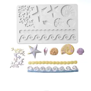 Flowers & leaves & stars pattern designs silicone fondant cakes border stamping molds DIY party wedding cakes decor pastry tools