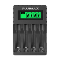 Chargeur de batterie AAA rechargeable PUJIMAX 1,2 V, 4 emplacements, chargeur de batterie AA intelligent avec écran LCD, chargeur de batterie pour outils NiMH NiCd pour 1,2 V 2A 3A