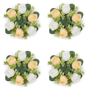 Venta al por mayor de flores artificiales peonía Rosa vela centros de mesa rosas de seda para mesa Primavera Verano corona puerta delantera bodas fiesta - Product Image 6