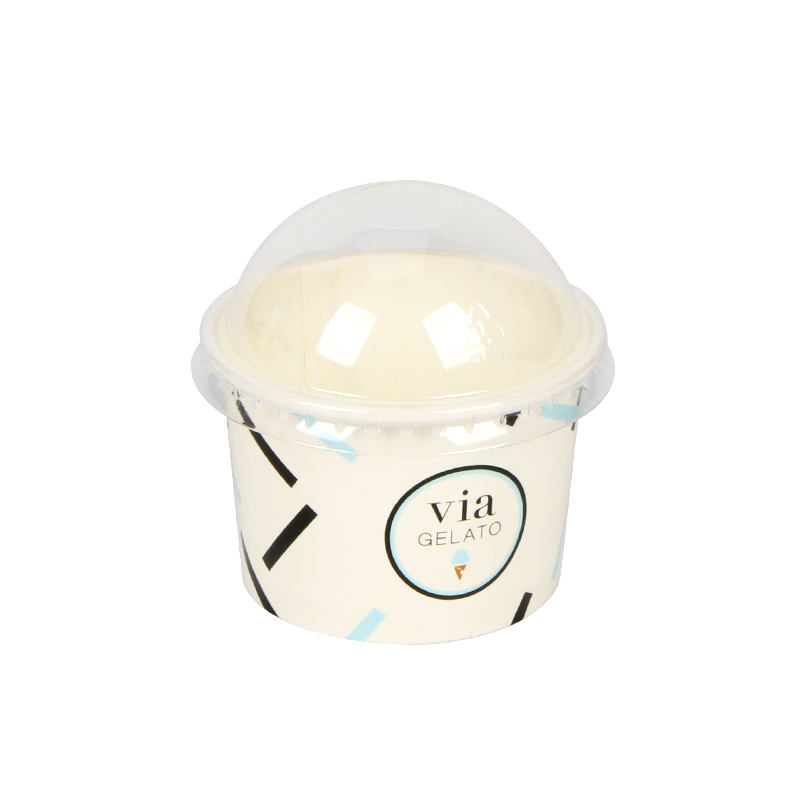 Customized small disposable paper ice cream icecream paper cup with lid for sale