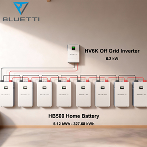 Invertisseur solaire hors réseau BLUETTI HV6K 6,2 kW avec batterie LiFePO4 HB500 5,12 kWh, 6000 cycles, système de stockage d'énergie domestique - Product Image 6
